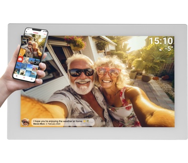 Denver PFF-1037 white Digitale WiFi-fotolijst 25.7 cm 10.1 inch Energielabel: B (A - G) 1280 x 800 Pixel 16 GB Wit