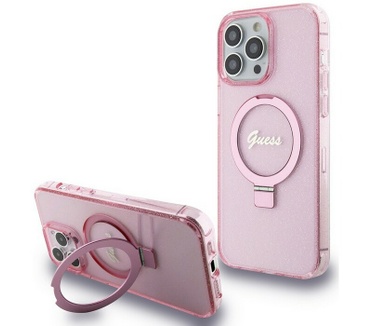 Guess Ring MagSafe Back Case - iPhone 15 Pro Max (6.7") - Roze Roze
