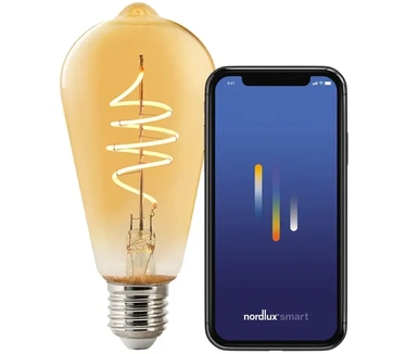 Nordlux Smart E27 ST64 Deco 2200 Kelvin 380 Lumen Light Bulb Amber