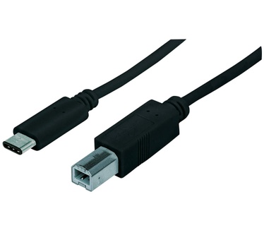 Manhattan 1m, USB 2.0-B/USB C Zwart