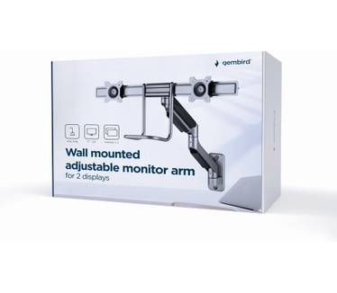 Gembird Laikiklis Adjustable wall 2-display mounting arm 17-32inch iki 8kg