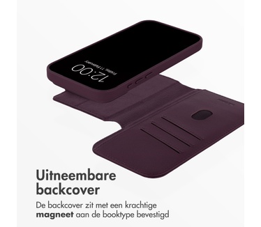 Accezz Leather Bookcase 2-in-1 met MagSafe voor de Apple iPhone 18 Pro / 17 Pro - Heath Purple