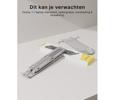 Voomy Office Laptop Standaard Verstelbaar - Ergonomische Stand - Aluminium - Zwart