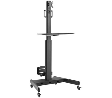 ACT Mobiel Werkstation voor een enkele monitor, met houder voor een pc, toetsenbord en muis