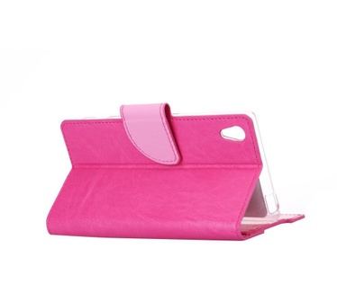 Luxe Lederen Bookcase hoesje voor de Sony Xperia Z2 - Roze (Sony Xperia Z2) Roze