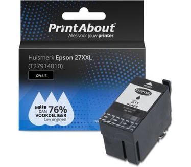 PrintAbout Huismerk Epson 27XXL (T27914010) Inktcartridge Zwart Hoge capaciteit