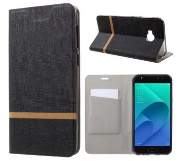 qMust Asus Zenfone 4 Selfie Pro ZD552KL Wallet Case - TPU frame - Striped Black