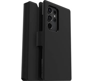 Otterbox OtterBox Strada Via Case voor Galaxy S23 Ultra , Schokbestendig, Valbestendig, Slank, Soft Touch Beschermende Folio Case met Kaarthouder, 2x Getest volgens Militaire Standaard, Zwart