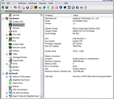 SIW 1.73 build 638 screenshot (410 pix)