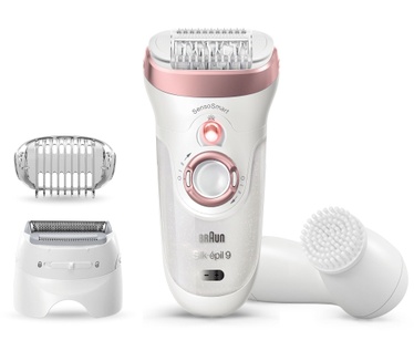 Braun Silk-épil 9 9-880 Epilator voor Vrouwen voor Langdurige Ontharing, Wit/Roségoud