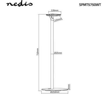 Nedis Speaker-Vloerstandaard | Voor Sonos® One / Sonos® Play:1 | Max. 3 kg | Vast