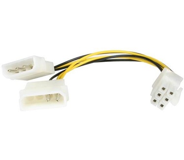 Startech.com 15 cm LP4 naar 6-polige PCI Express videokaart-voedingskabeladapter