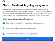 Classic Facebook gaat weg