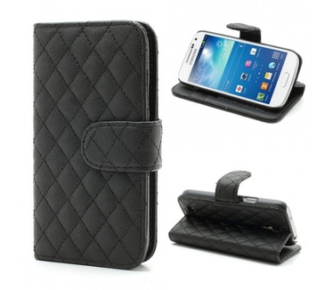KEES Geruit Portemonnee Hoesje Galaxy S4 Mini - Zwart