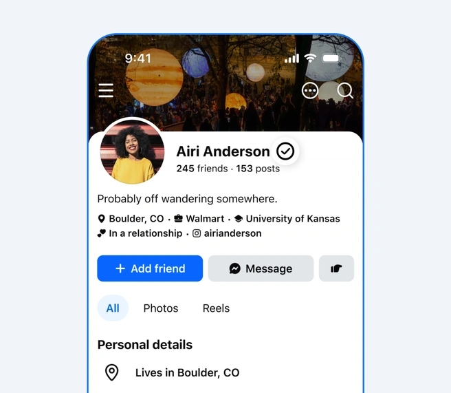 Facebook verificatievinkje