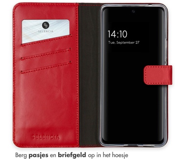 Selencia Echt Lederen Bookcase Samsung Galaxy A53 - Rood