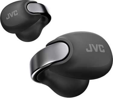 JVC Draadloze bluetooth-hoofdtelefoon, 24 uur batterij en snel opladen, open oortelefoon, licht en waterdicht, sport-hoofdtelefoon met IPX4 en touch-bediening, HA-NP1T, zwart (Zwart)