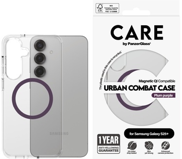PanzerGlass CARE by PanzerGlass® Flagship Case Transparent Urban Combat w. Plum Purple Qi Compatible Samsung Galaxy S25+