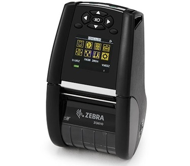 Zebra DT Printer ZQ610 2"/48mm/ English fonts,BT 4.x, Linered platen, 0.75" core, Group E, Shoulder strap, Belt clip