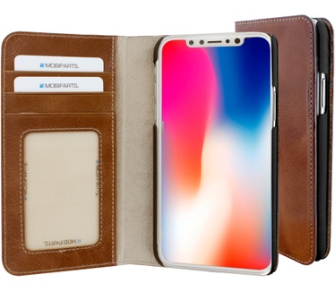 Mobiparts Excellent Wallet Case Apple iPhone X, iPhone XS Oaked Cognac