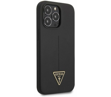 Guess Silicone Triangle Back Case - iPhone 13 Pro (6.1") - Zwart Zwart