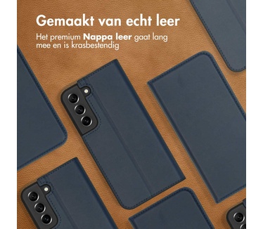 Accezz Premium Leather Slim Bookcase Samsung Galaxy S22 - Donkerblauw