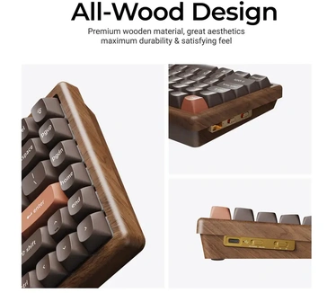 Keychron K2 HE Wireless Magnetic Switch Custom Keyboard - All-Wood Special Edition