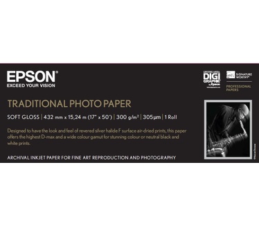 Epson Traditional Photo Paper, 17"x 15m