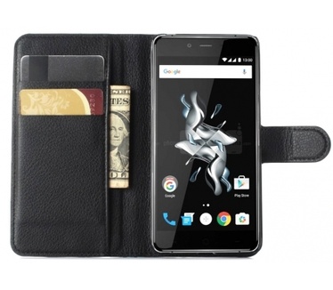 Kees Lederlook Portemonnee Hoesje OnePlus X - Zwart
