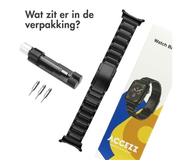 Accezz Mat Titanium bandje Samsung Galaxy Watch Ultra 2 (2026) / Ultra (2024/2025) - Zwart