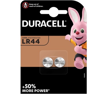 Duracell Specialty LR44 alkaline knoopcelbatterij, verpakking van 2