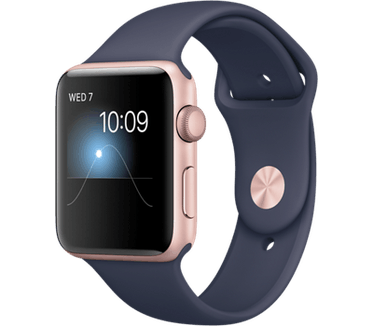 Apple Watch 2 (Sportbandje, 42mm) Rosé Goud (Blauw)