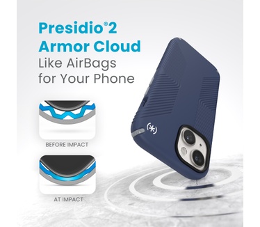 Speck Presidio2 Grip Apple iPhone 15 Coastal Blue - with Microban
