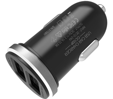 Silicon Power Auto Lader 2 ports 2,1A Zwart