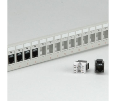 Roline Cat.6 19"-Keystone Patch Panel, light grey UTP
