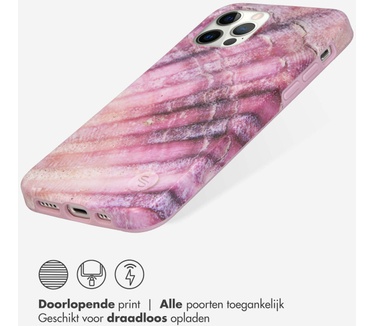 Selencia Aurora Fashion Backcover iPhone 12 (Pro) - Duurzaam hoesje - 100% gerecycled - Ocean Shell Purple