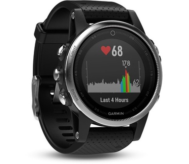 Garmin Fenix 5S (42mm, standaard glas) Zilver (Zwart)