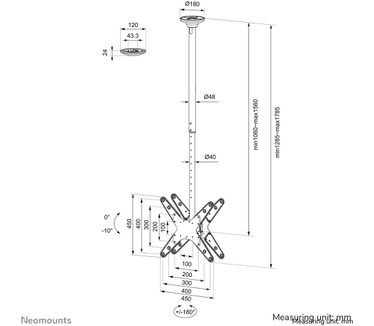 Neomounts by Newstar Neomounts by Newstar TV/monitor plafondsteun