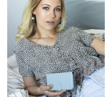 Selencia Echt Lederen Bookcase Samsung Galaxy S21 Plus - Lichtblauw