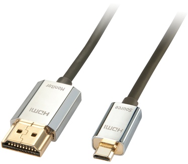 Lindy HDMI/micro HDMI, 3m Chroom, Goud, Zwart