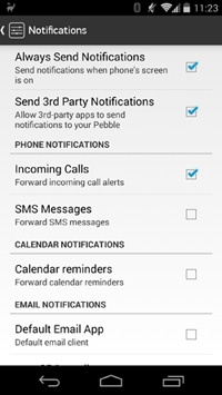 Pebble Steel - notificaties