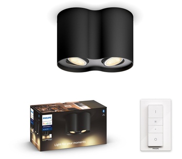 Philips Hue White ambiance Pillar 2-lichts spotbalk Zwart (inclusief dimmer)
