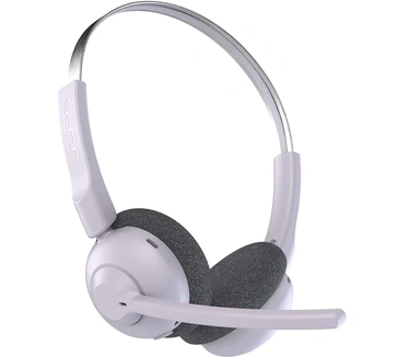 JLab Go Work Pop draadloze koptelefoon met microfoon - 50+ speeltijd Bluetooth koptelefoon voor PC, meervoudige verbinding met computer en mobiel - draadloze laptop koptelefoon met microfoon, lila