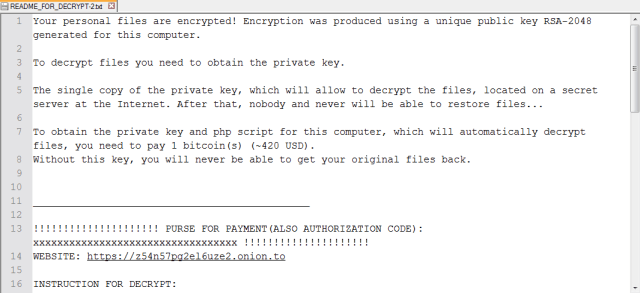 Linux.Encoder.1 ransom note