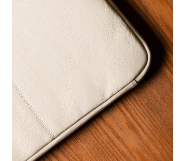 Accezz Leather Laptop hoes met rits 15-16 inch - Laptopsleeve - Beige