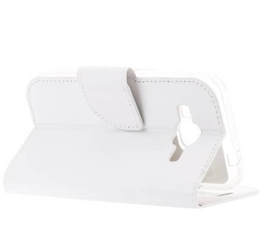 Luxe Lederen Bookcase hoesje voor de Samsung Galaxy Core Prime G360 - Wit (Samsung Galaxy Core Prime G360) Wit