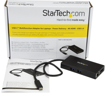 Startech.com USB-C multiport adapter met 4K HDMI 2x USB-A poorten 60W PD zwart