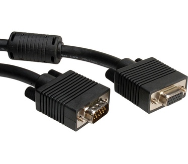 Roline HQ VGA kabel HD15 M/F met ferrietkern 6,0m