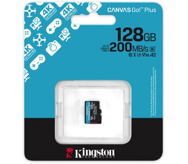 Kingston 128GB microSDXC Canvas Go! Plus Gen4 200R A2 U3 enkel pakket zonder adapter