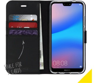 Accezz Wallet Softcase Bookcase Huawei P20 Lite (P20 Lite) Zwart